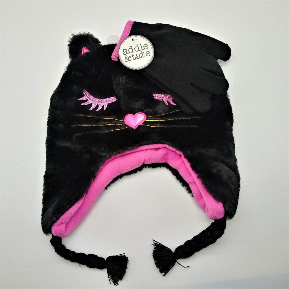 addie & tate Kitten Hat and Mittens